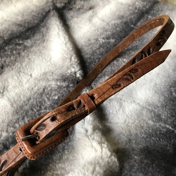 Genuine Leather Floral Stamped Belt - Picture 2 of 5